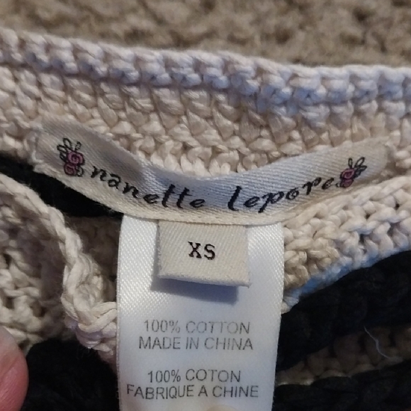 Nanette Lepore Black and Cream Crochet  Skirt - Picture 2 of 5